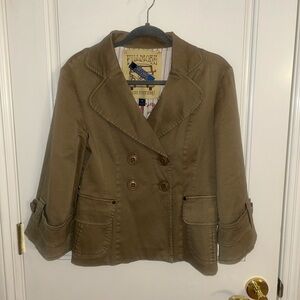 Millard Fillmore Tan Double-Breasted Trench Coat with 3/4” Bell Sleeves